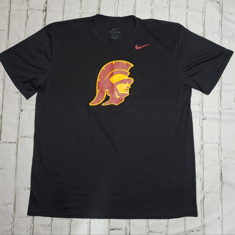 The Nike Tee - USC 🏈 Black Dri-Fit Tee w/Spartan ▪︎ Size XXL